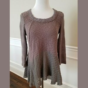 Anthropologie Taupe Lavender Grey Knit Tunic